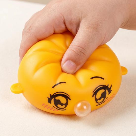 1/3/5Pcs Cartoon Expression Bubble Dumpling Toy Stress Relief Relaxation Steamed Bun Squeeze Toy Focus Aid Spitting Bubble Bun Fidget Toy