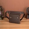 Crazy Horse Leather Men's Vintage Travel Fanny Waist Belt Bag Pack Satchel Sling Bag Design Phone Cigarette Case Pouch Male