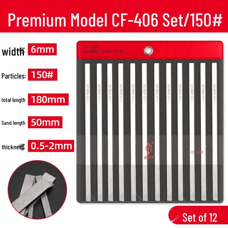 Diamond Electroplated Alloy File Set CF-400 with Carborundum - Free Shipping