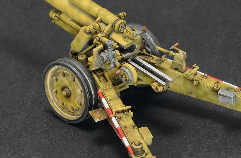 PLATZ Italeri WWII German 15cm sFH 18 Heavy sK 18 Heavy Field Gun Plastic Model Kit with Artillery Figure 1/72 Howitzer/10.5cm 2-in-1 (IT7082)