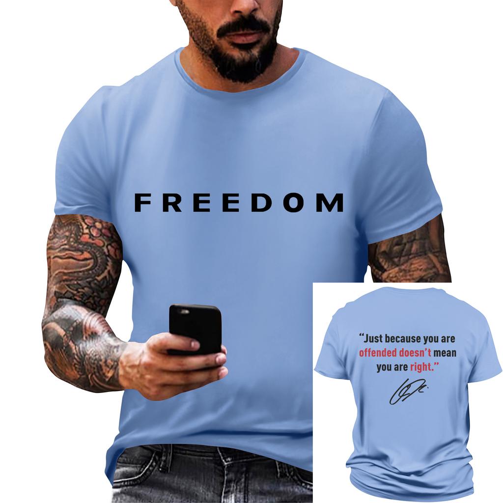 Fashionable Round Neck Short Sleeve Work Clothes Printed Tops For Mens Summer Tops