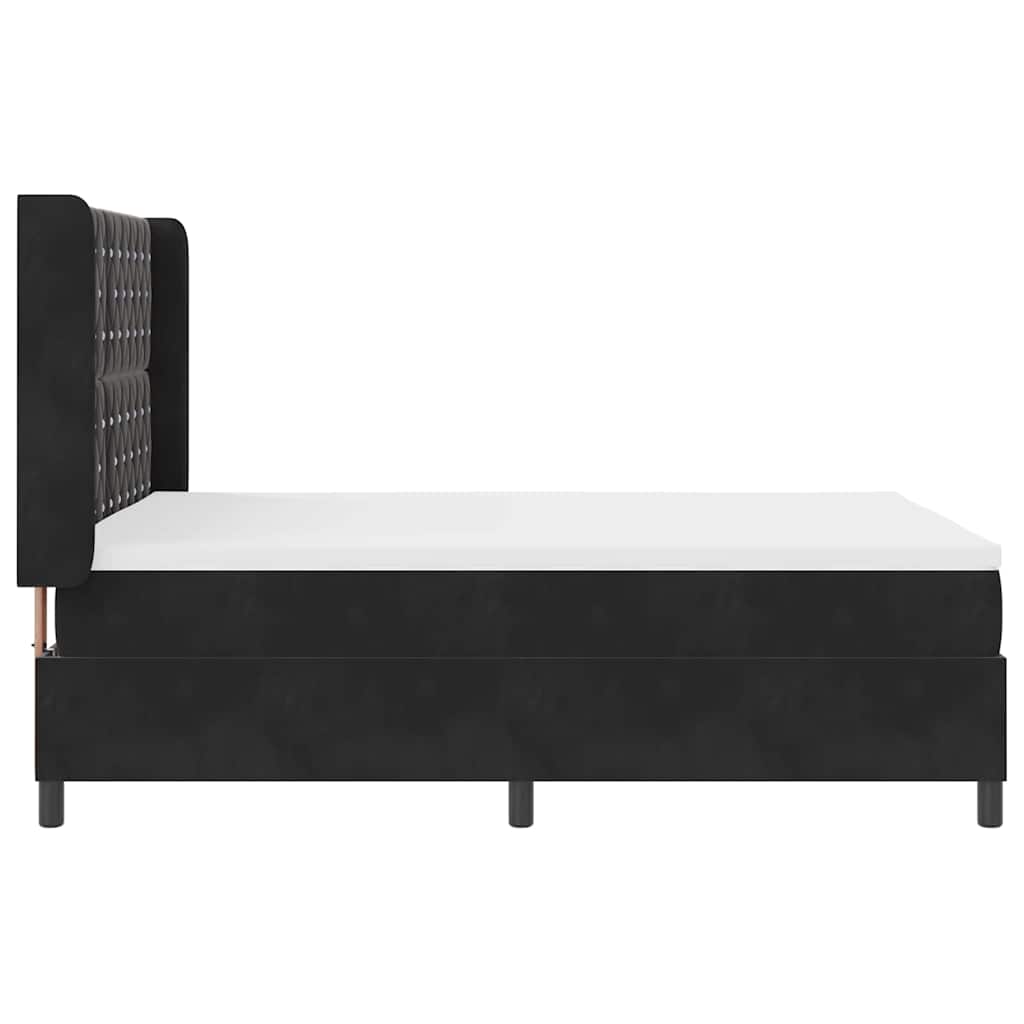 Box Spring Bed with Mattress Black 140 X 200 Cm Velvet