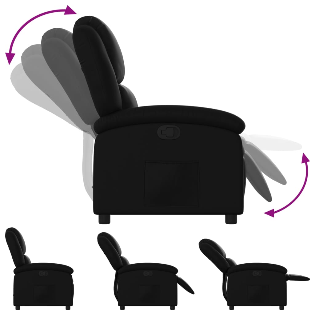 Relaxation Armchair Artificial Leather Black
