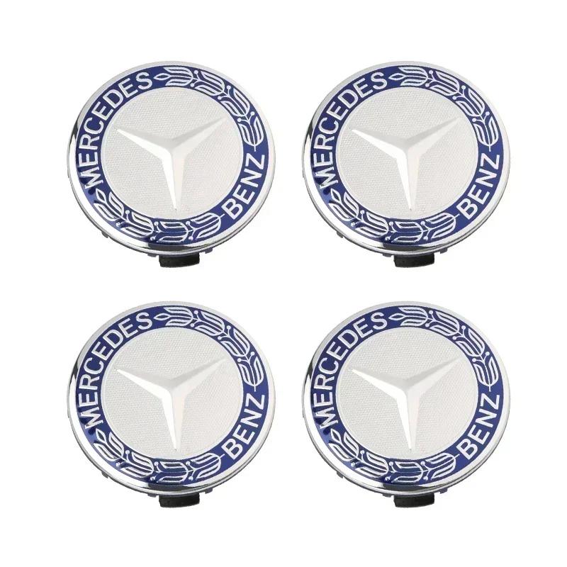 

4pcs 75mm Car Wheel Center Hub Cap Badge Cover For Mercedes Benz A C GLC GLA W205 W204 W203 W212 W211 W213 W210 W164 A1714000025 синій