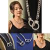 Chic Unisex Titanium Steel Handcuff Necklace With Musical Notes And Shapes For Bold Fashion Statements