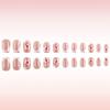 24Pcs Square Press On Nail Glues On Nail French Fake Nail Designs False Nail Artificial Nail Gifts for Women and Girls