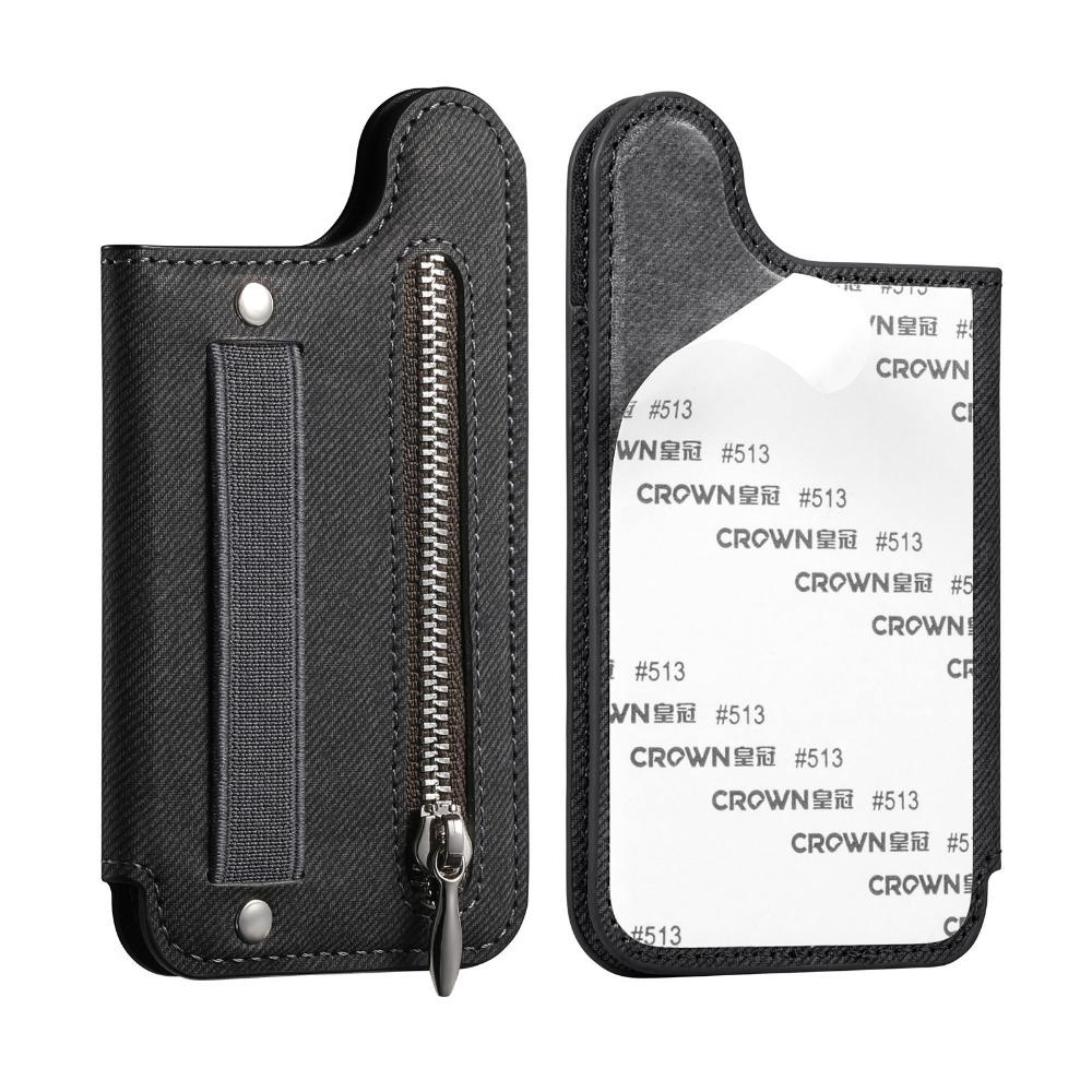 PU Leather Phone Card Bag RFID Blocking with Wrist Strap Phone Wallets Self-adhesive Phone Card Slot Holder Phone Accessories