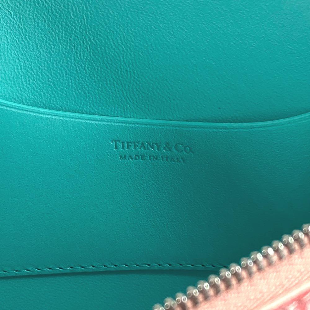 TIFFANY&Co. Logo Bag Pouch Clutch Bag Leather pink/TIFFANY & Co. Blue
