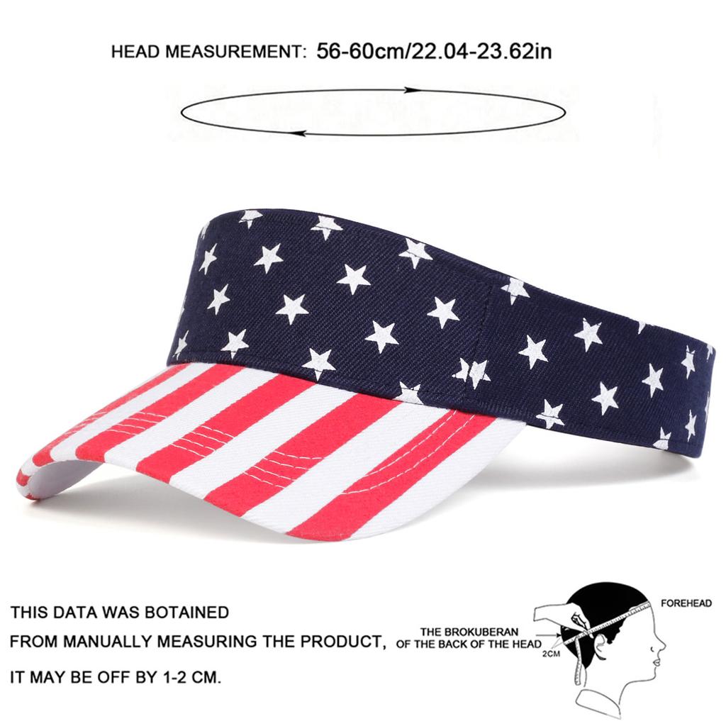 Unisex American Flag Print Verstellbarer Sonnenschutz Leere Kappe Golf Baseball Kappe Frühling Sommer Outdoor Freizeit Hüte Reisezubehör für Damen Herren
