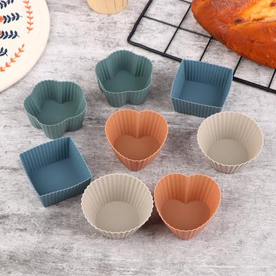 8 Adet Çok Şekilli Silikon Cupcake Kalıbı Pişirme Kapları Yapışmaz Yeniden Kullanılabilir Kendin Yap Kek Puding Muffin Kalıpları Hamur İşi Kek Pişirme Kalıbı