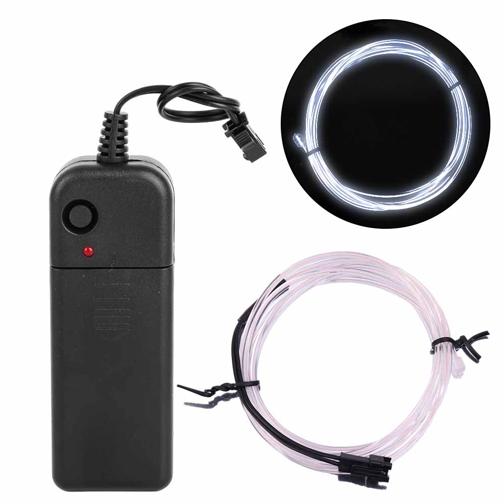 Car Interior Atmosphere Lamp Strip Shearable Neon EL Cold Light Wire Light AA Battery Controller Ambient Decorative Light Lamp