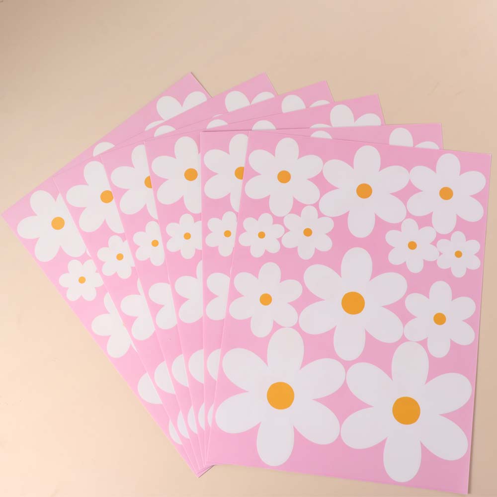 6Sheets/72Pcs/Set Double Sided Flower Wall Stickers PVC Glass Stickers  Home Decoration