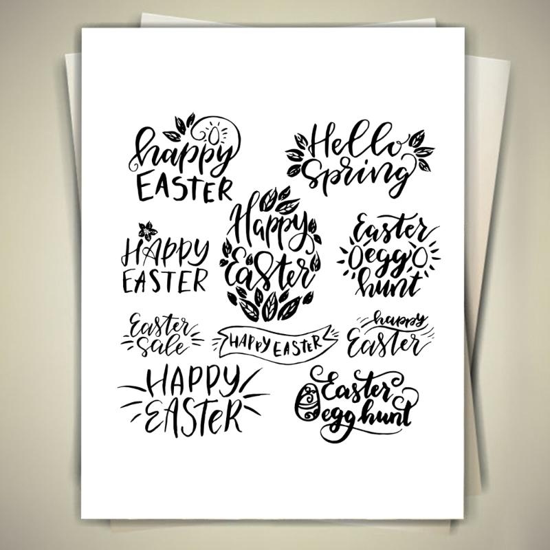 Happy Easter Clear Silicone Stamp for DIY Invitation Card Scrapbooking Paper Craft Rubber Stamp Handmade Journaling Gift
