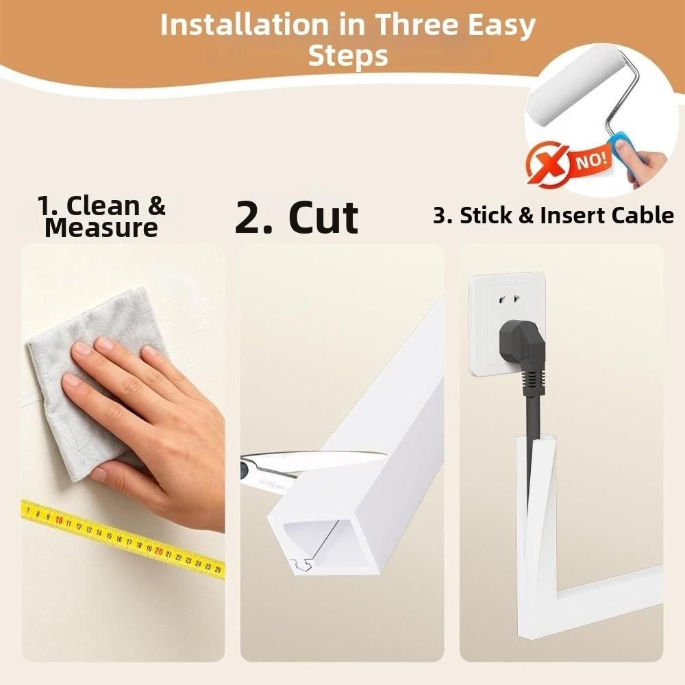 1/3 Meters Self-Adhesive Cord Management Channel Anti-Step Anti-Extrusion Floor Cord Organizer Cover Invisible Decorative