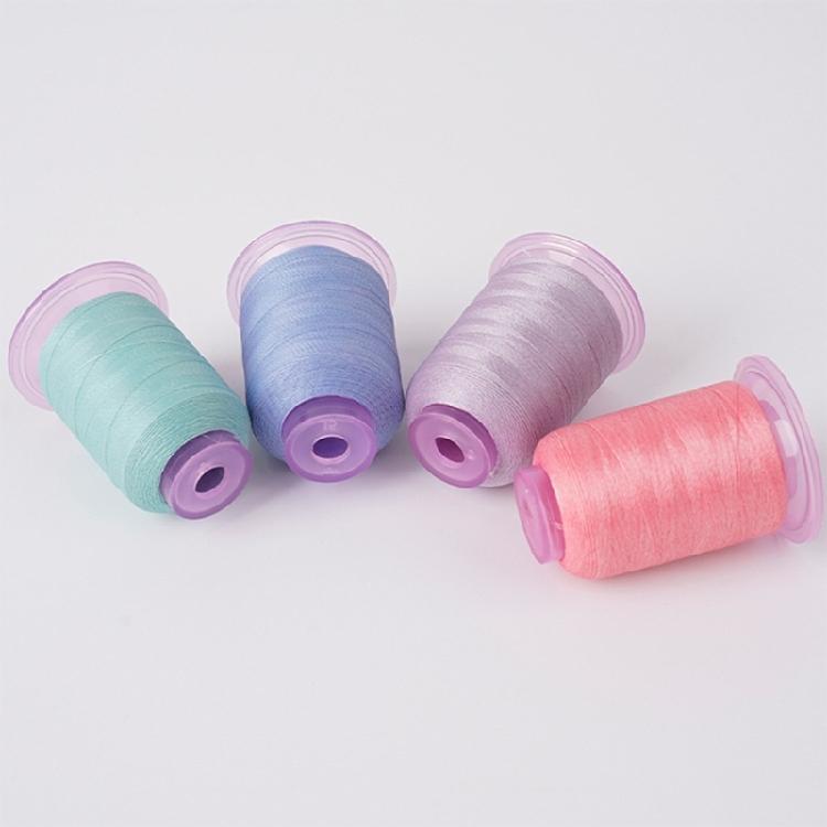 2Pcs Color Changing Sewing Thread for Sewing Machine Hand Stitching Night Glowing Yarn Embroidery Thread 550yds Each