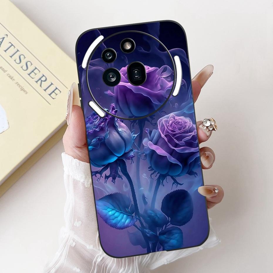 Beautiful Floral Painting Phone Case For Nothing Phone (3a) Pro Black Silicone Soft Cover For Nothing Phone3a 3a Pro Bumpers