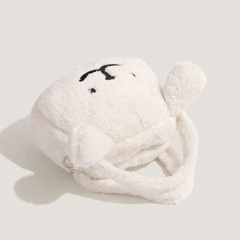 Süßer Cartoon-Linien-Welpen-Tasche Umhängetasche Plüsch-Studenten-Handtasche Schultertasche Geschenk Geburtstag Mädchen Herz