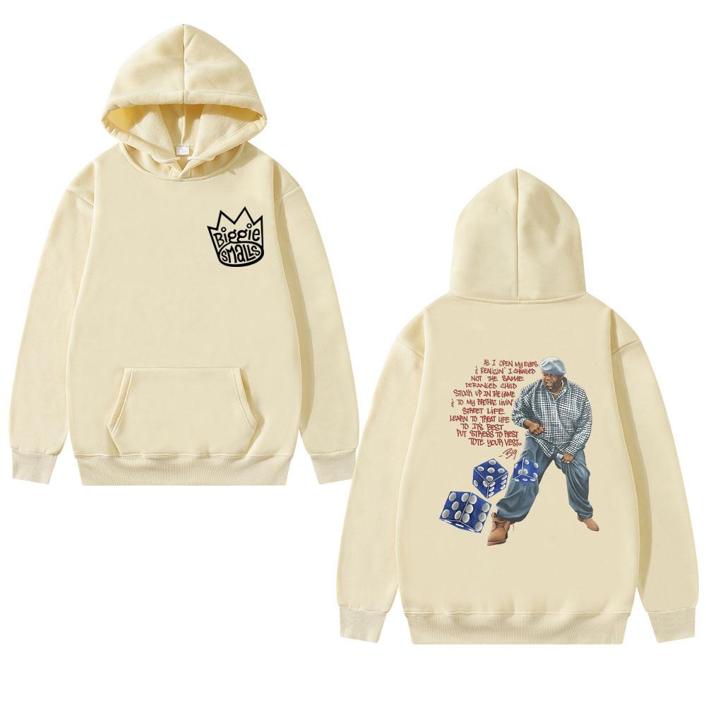 Rapper The Notorious Big Double Sided Printed Hoodie Male Vintage Biggie Smalls Hooded Tracksuit Men Women Hip Hop Streetwear
