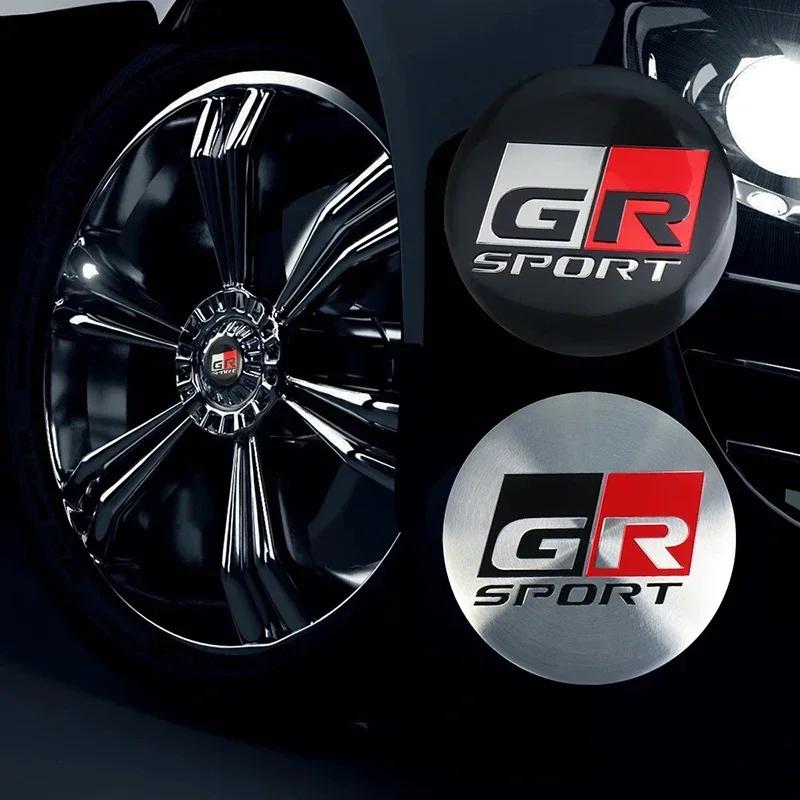 4pcs/set 56mm Car Wheel Center Stickers Hub Cap Decal for Toyota GR Sport Logo C-HR RAV4 Avensis 4runner Prado Camry Corolla