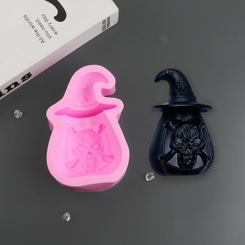 Cartoon Halloween Fondant Chocolate Mold Cake Decorating Tools Skull Bat Tombstone Baking Silicone Mold Easy to Clean
