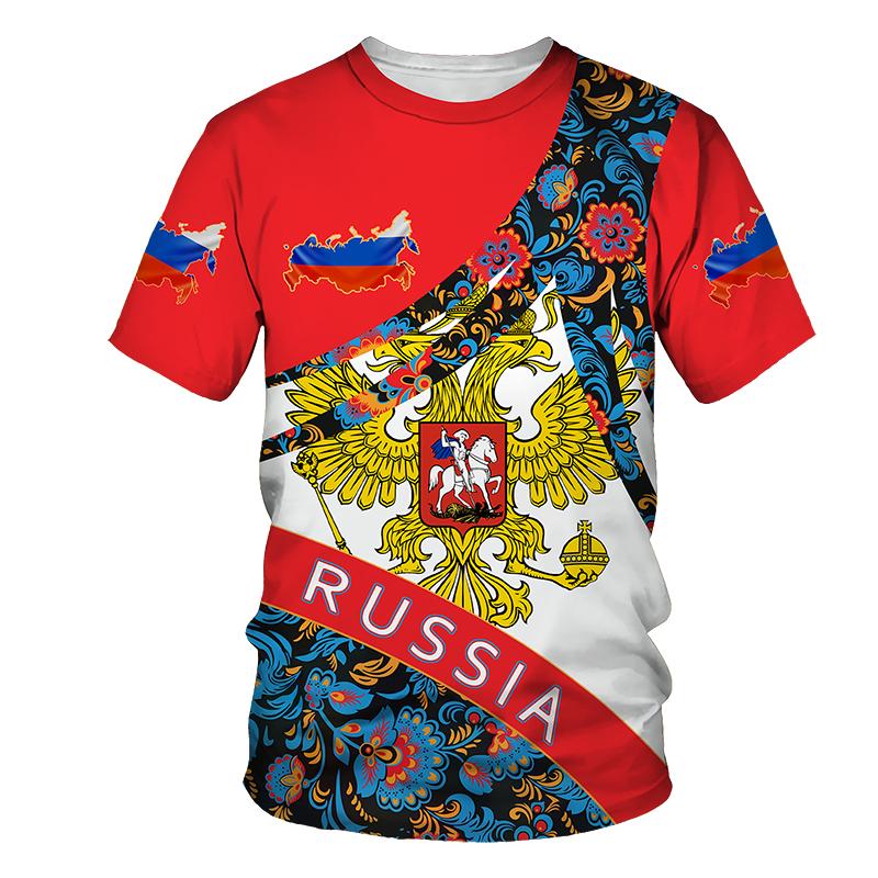 Russian Flag T shirt Men Women Fashion Ussr Soviet 3d Print T-shirt Tops Kids Hip Hop Tops Tees Red Summer Men's T-shirt Black