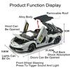 1:24 Aventador SVJ63 Revuelto Toy Car Model Alloy Diecast Sound Light Pull Back Doors Opened Vehicles Models Toys Collection
