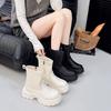 Skinny boots thick-soled Martin boots women's 2025 new autumn spice girls small medium tube short boots thick heel elastic boots