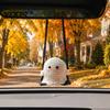 Handmade Aesthetic Car Decor Cute Crochet Ghost Ornaments, Mini Knitted Doll, Hanging Accessory Decorative Rearview Mirror for Auto Interior
