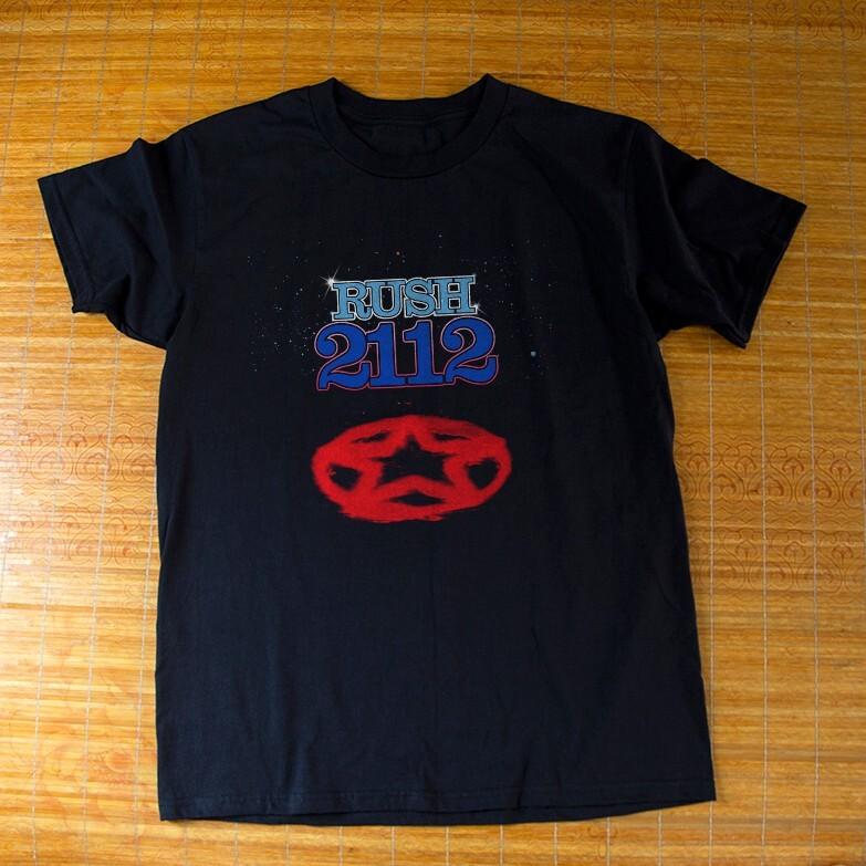 Rush 2112 Унисекс Черная Футболка Размер S-5XL Унисекс Футболка S