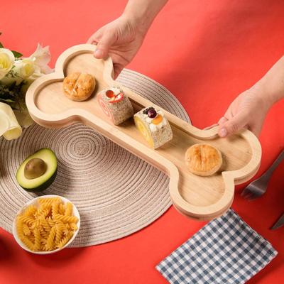 Bambusový servírovací tác Ve tvaru kosti nebo drápu Prkénko na charcuterie Podnos na svačinu Rustikální miska na cukroví pro párty u příležitosti kolaudace Dárky pro milovníky psů
