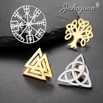 Wikinger Kompass Brosche Nordisches Vegvisir Symbol Dreifaltigkeitsknoten Keltisches Glücksamulett Schmuck für Männer
