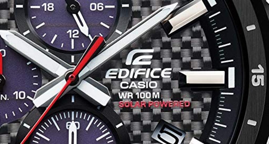 Casio EDIFICE CHRONOGRAPH Analog Black and Silver EQS-900DB-1A Men's Solar-Powered Watch, Waterproof