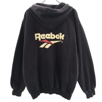 Reebok 90s Old Back Logo Long Sleeve Sweatshirts 2 Black Back Brushed Men's Used