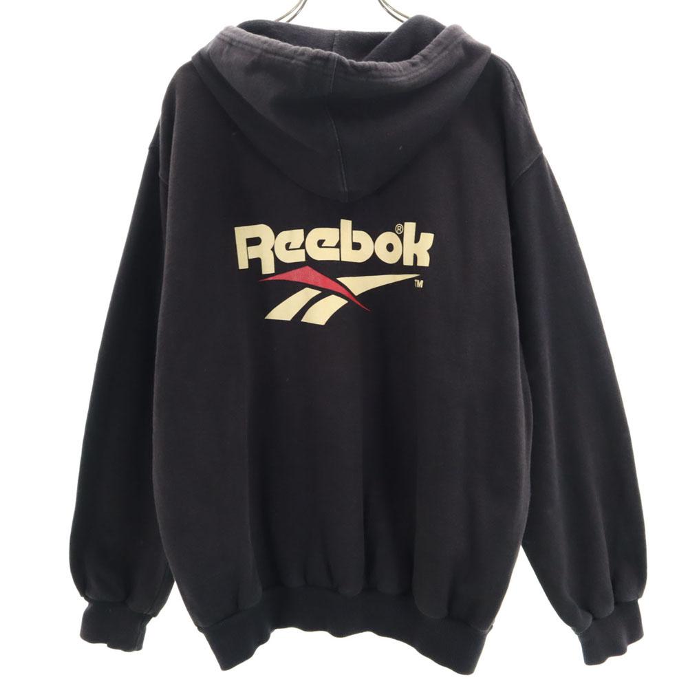 Reebok 90s Old Back logo Long sleeve Sweatshirts 2 black Back brushed Men's Used