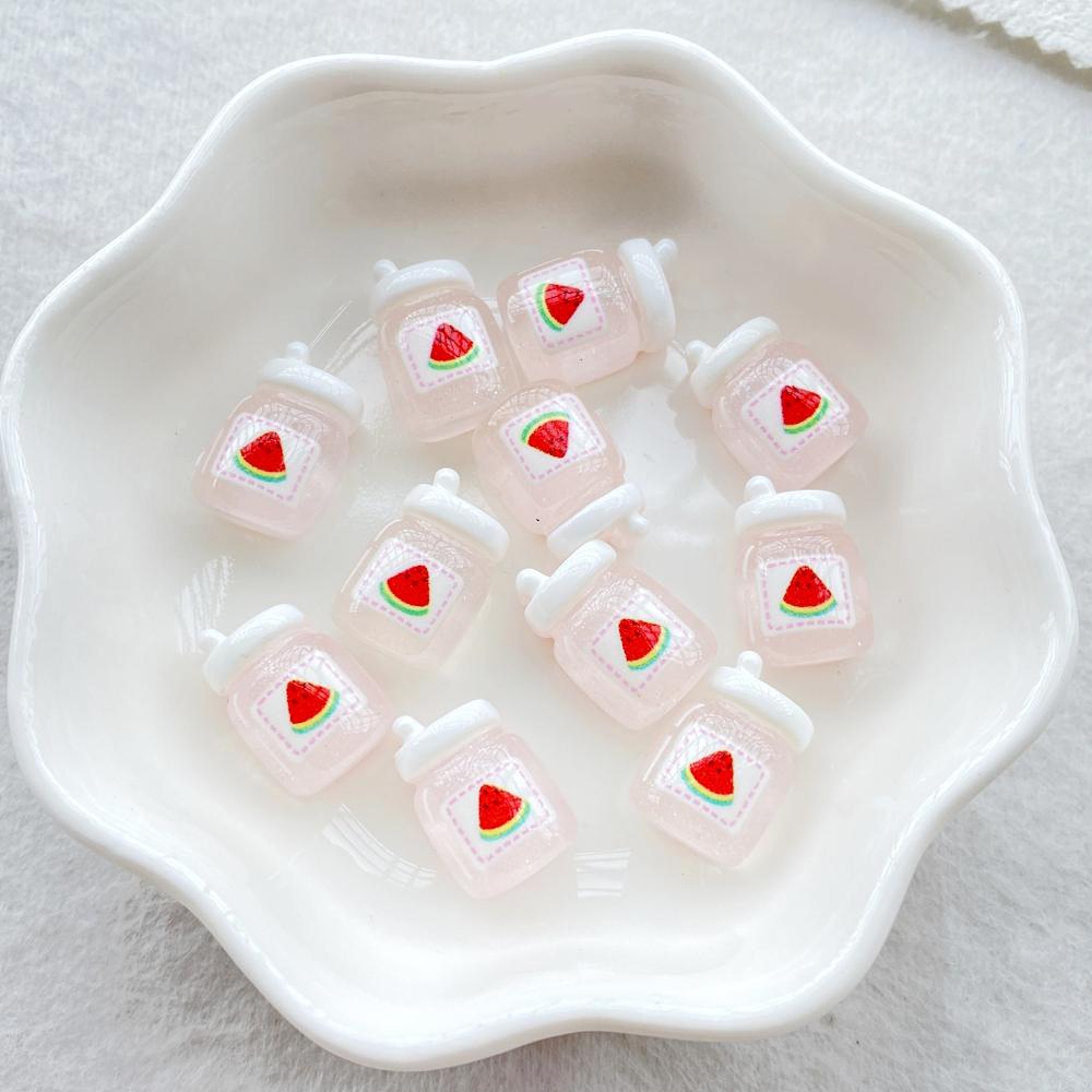 

20pcs Colorful Resin Mixed mini fruit strawberry, watermelon, milk beverage bottle Figurine Flatback Scrapbook Crafts DIY