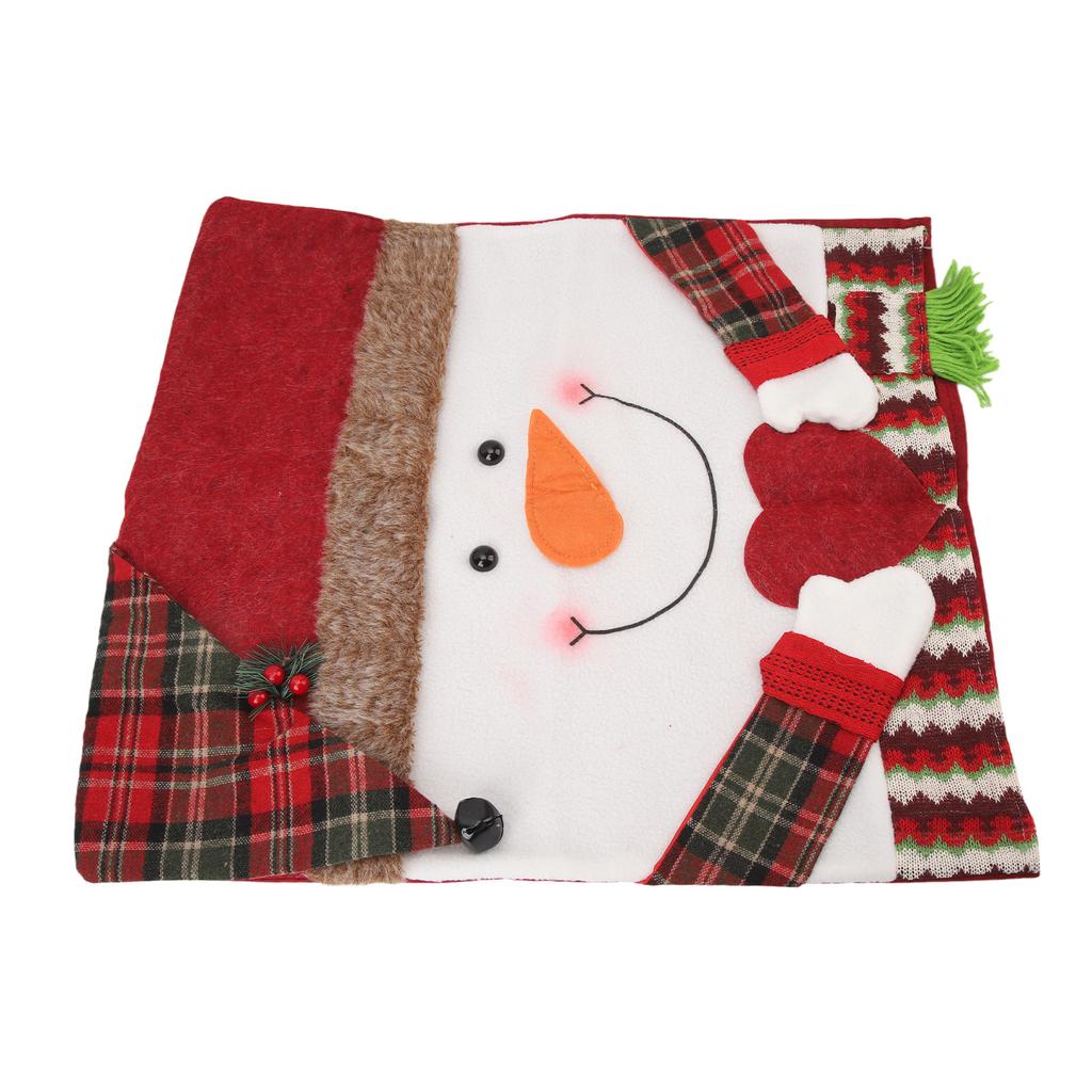 Weihnachtsessen Stuhllehnenbezüge Einfach zu installieren Weich Knitterarm Rutschfest Weihnachts-Stuhlhussen für Esszimmer