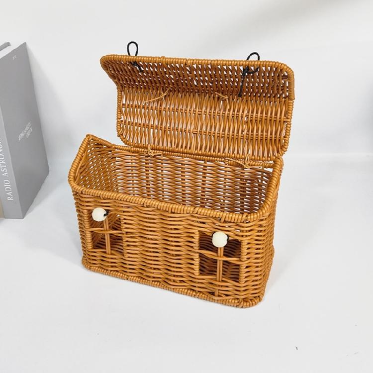 Picnics Basket Handled Woven Rattan Portable Designs for Outdoor Gatherings Home Storage Creative House Shape Baskets