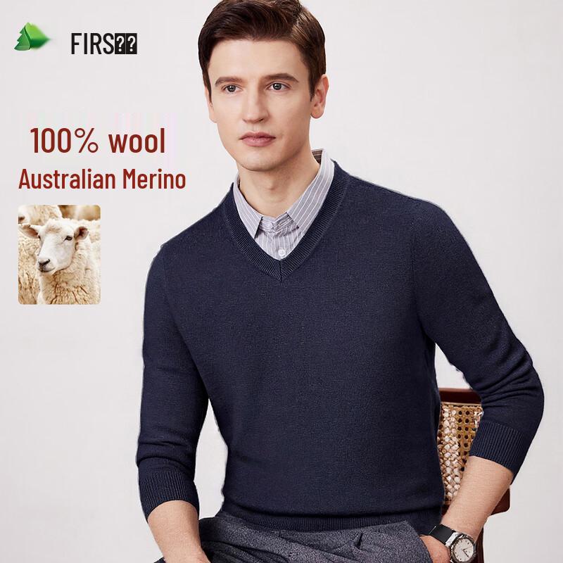 

Шаньшань Мужской теплый утолщенный пуловер с V-образным вырезом из 100% шерсти