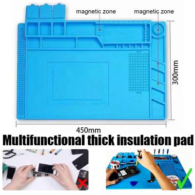 ESD Anti-Static Soldering Mat Heat Resistant Magnetic Adsorption Platform for BGA Phone Repair Silicone Work Pad Tool