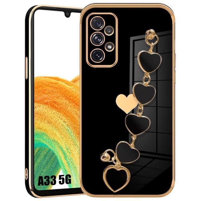 Coque de protection - samsung - galaxy a33 5g - motif cœur - antichoc - silicone souple