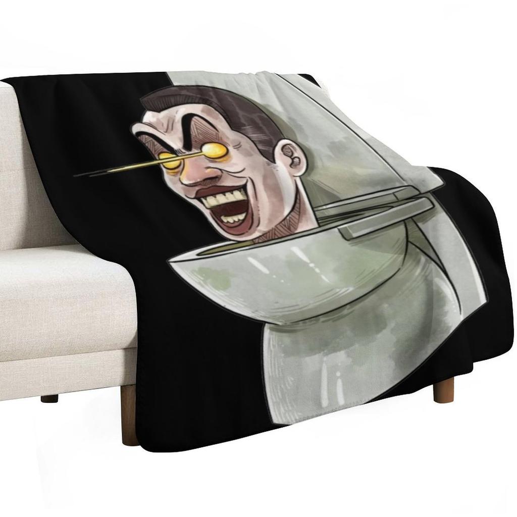 Skibidi Toilet Throw Blanket Soft Warm Blanket Gift for Grandparents