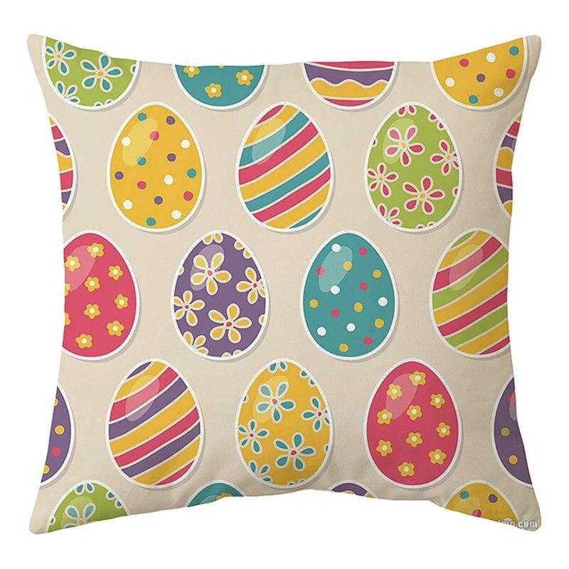 Happy Easter Decoration For Home  Rabbit Eggs Pillowcase Bunny   Supplies Party Favor Gifts 45*45cm
