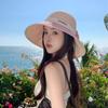 Summer outdoor travel sunscreen bucket hat new fashion splicing visor bow student big eaves hat