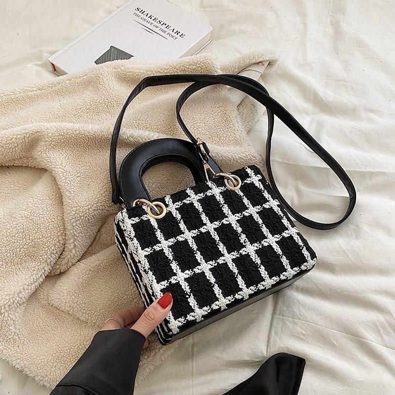 Chic High-end Woolen Tote Bag For Women Trendy Versatile Spring Summer Accessory