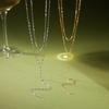 European and American titanium steel double-layer long necklace niche y-chain stainless steel jewelry
