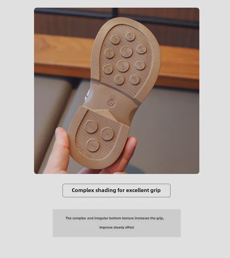 Weiche, rutschfeste Lederschuhe für Mädchen im Frühjahr/Herbst 2023 – Koreanischer Retro-Prinzessinnenstil für mittelgroße/große Kinder