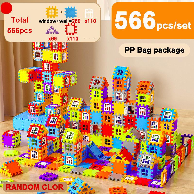 DIY Large Size Building Blocks Toy Simulated House Window with Big Capacity Storage Box Football Shape Small Seat Gifts for Kids