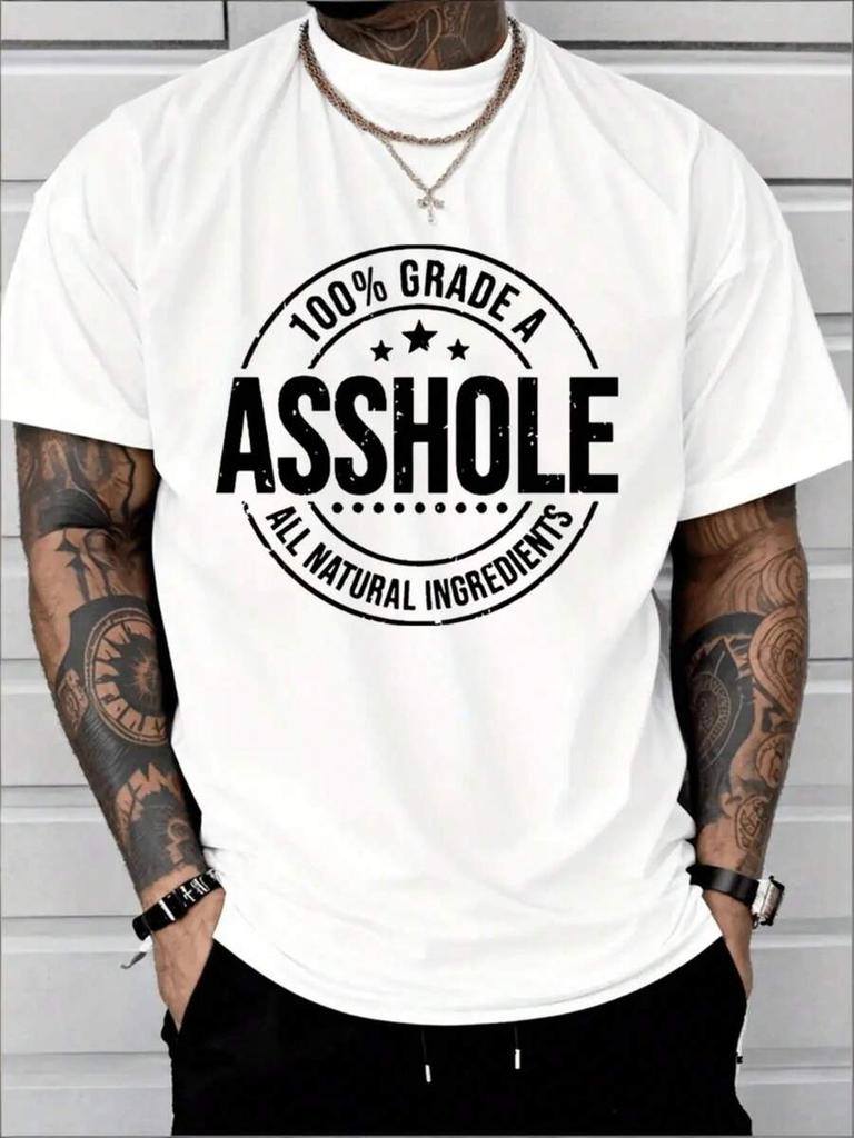 Unisex's White Funny Quote T Shirt - Bold CiCCCCCular Badge Style Text Print, Front Print