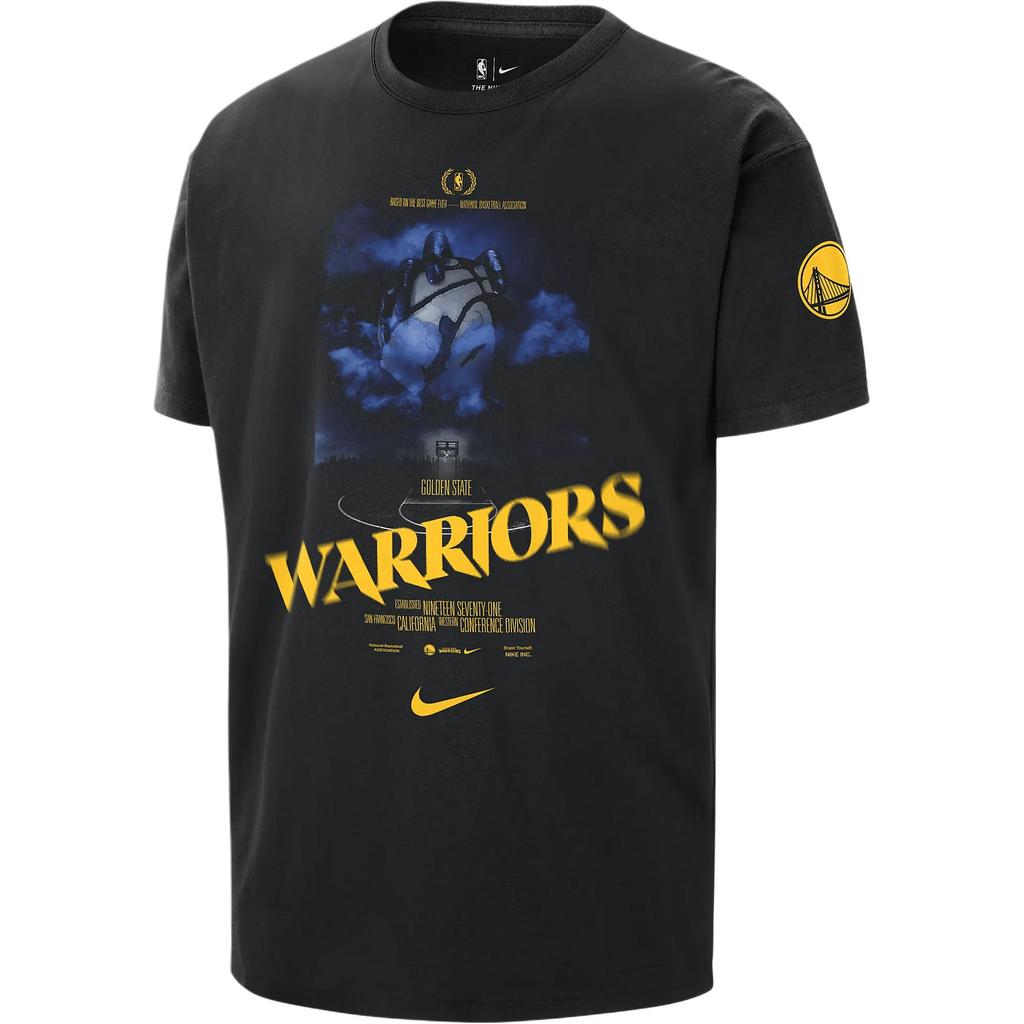 Nike X NBA Collaboration Golden State Warriors Courtside FW24 Letter Print Versatile Crew Neck Pullover Short Sleeve T-Shirt Men T-Shirt HJ2695-010