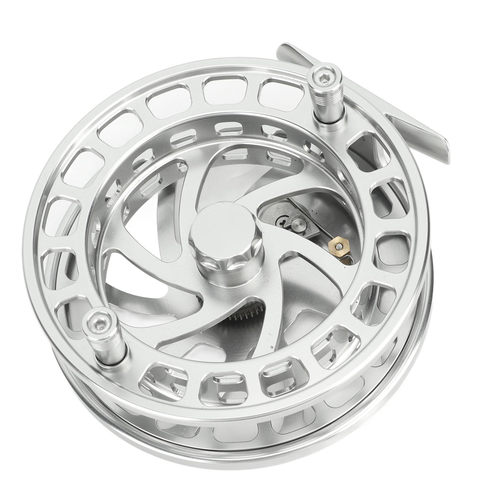 

Fly Fishing Wheel Metal One Piece Molding Comfortable Grip Silver Fly Ice Fishing Reel for Fishing
